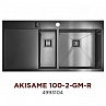 Кухонная мойка 100x51 Omoikiri AKISAME 100-2-GM-R (цв.вороненая сталь) чаши справа 4993104